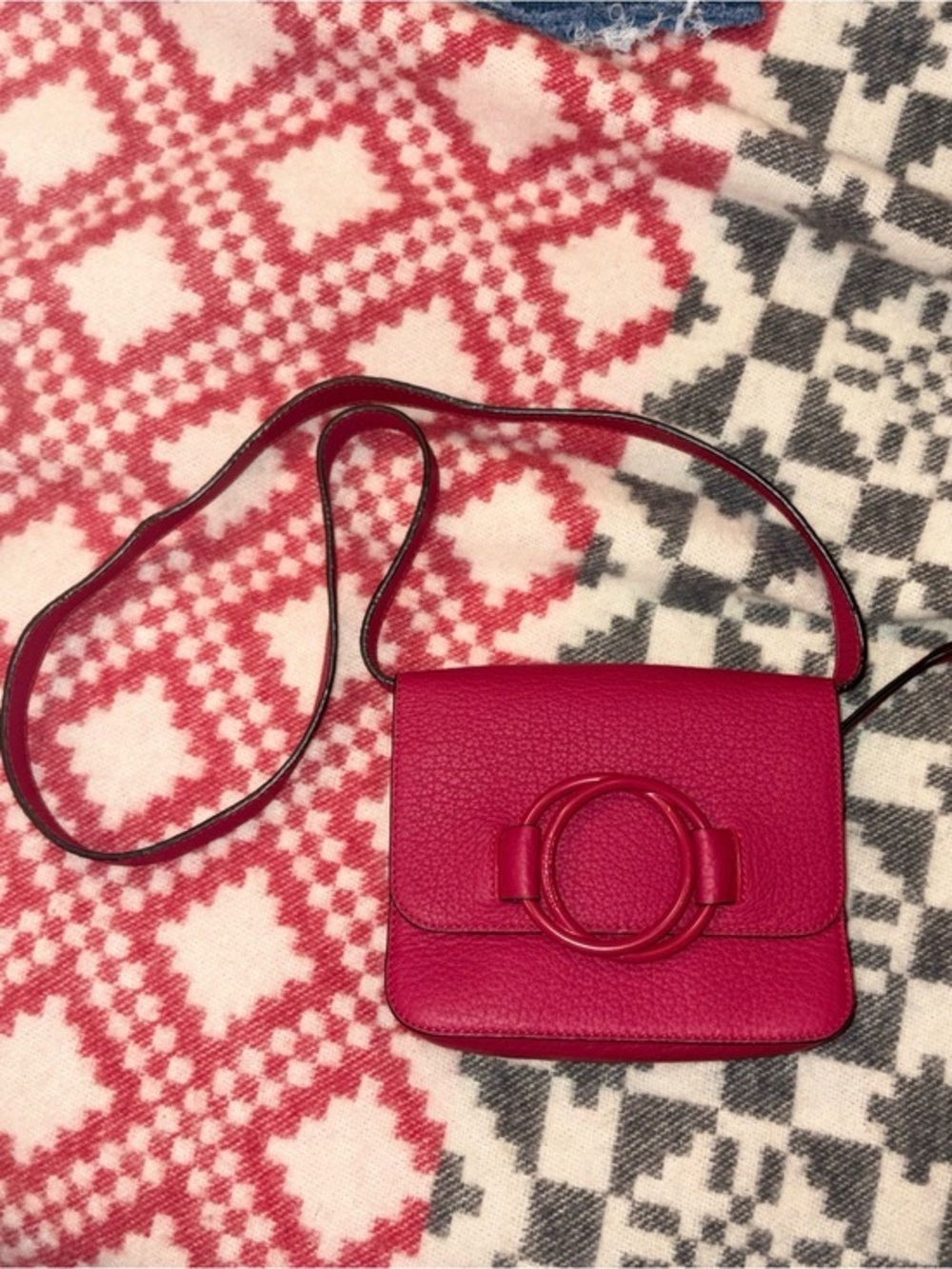 Vince Comuto Livey Magenta Leather Bag  Crossbody